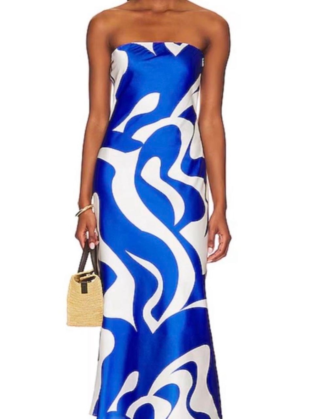 SNDYS Strapless Blue and White Maxi Dress - Elegant Summer Dress